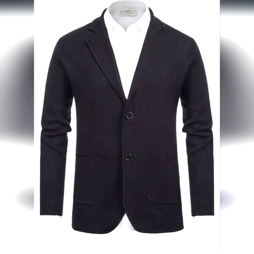 PJ PAUL JONES Men's Cardigan Sweater Shawl Collar Button Down Knit Blazer Jacket